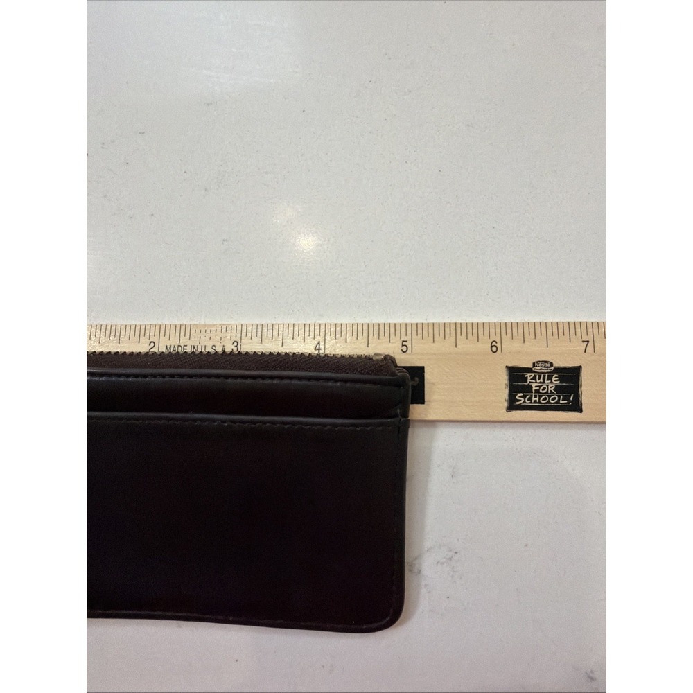 Vintage 90s Coach Mini Skinny Case 6902 Brown  Leather Zip Keychain Pouch Wallet - Picture 8 of 8